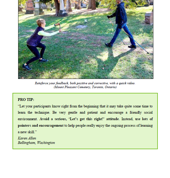 Guide to Nordic Walking for Instructors pro tip page